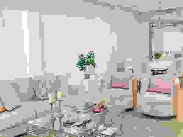 Monica Saravia Modern living room White