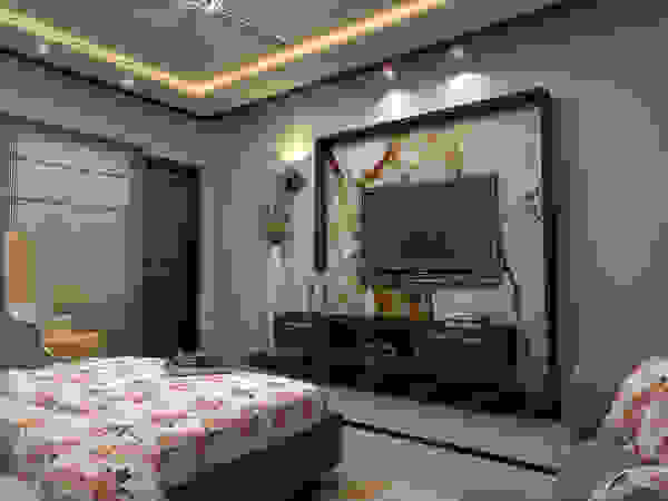 House Interiors in Jalandhar,Punjab Design & Creations Small bedroom Amber/Gold