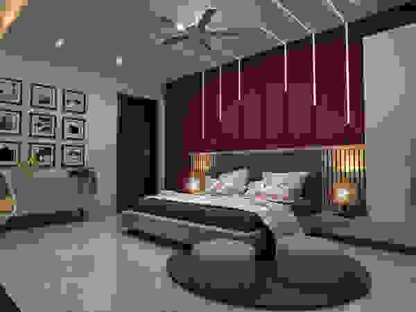 House Interiors in Jalandhar,Punjab Design & Creations Small bedroom Purple/Violet