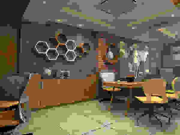 Interior Spaces Design & Creations Asian style office buildings Yellow