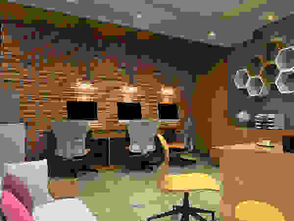 Interior Spaces Design & Creations Asian style office buildings Yellow