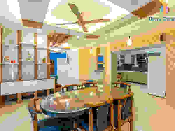 4 BHK Interior at Krishwi Dhavala—Ms Suwarcha DECOR DREAMS Modern dining room