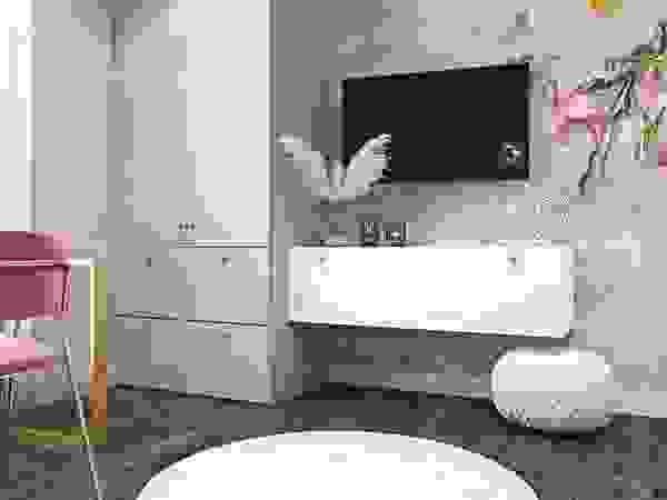Mieszkanie w odcieniach kawy Ambience. Interior Design Pokój dla dziwczynki Różowy