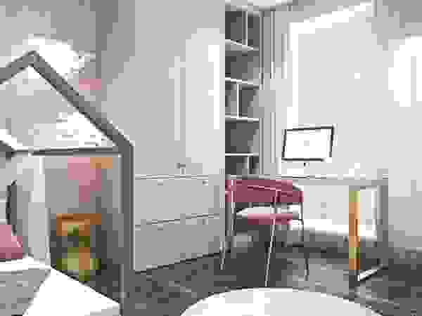 Mieszkanie w odcieniach kawy Ambience. Interior Design Pokój dla dziwczynki Różowy