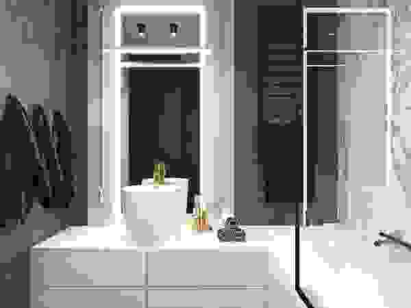 Mieszkanie w odcieniach kawy Ambience. Interior Design Nowoczesna łazienka