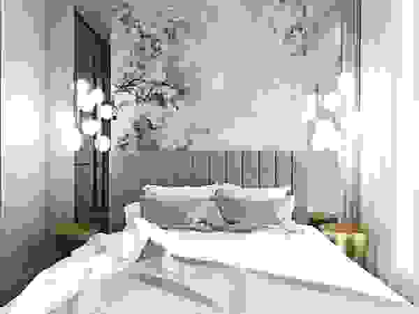 Mieszkanie w odcieniach kawy Ambience. Interior Design Nowoczesna sypialnia