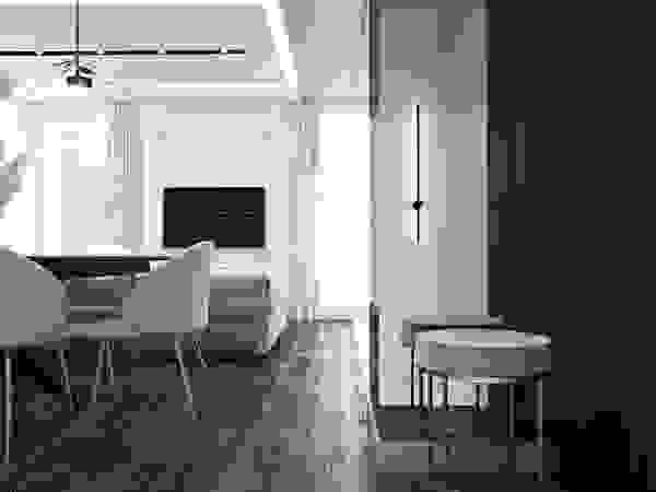 Mieszkanie w odcieniach kawy Ambience. Interior Design Nowoczesny salon