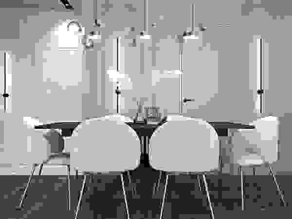 Mieszkanie w odcieniach kawy Ambience. Interior Design Nowoczesna jadalnia