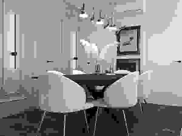 Mieszkanie w odcieniach kawy Ambience. Interior Design Nowoczesna jadalnia