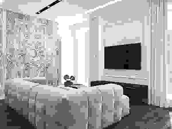Mieszkanie w odcieniach kawy Ambience. Interior Design Nowoczesny salon