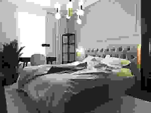 Wnętrza w stylu modern classic Ambience. Interior Design Nowoczesna sypialnia