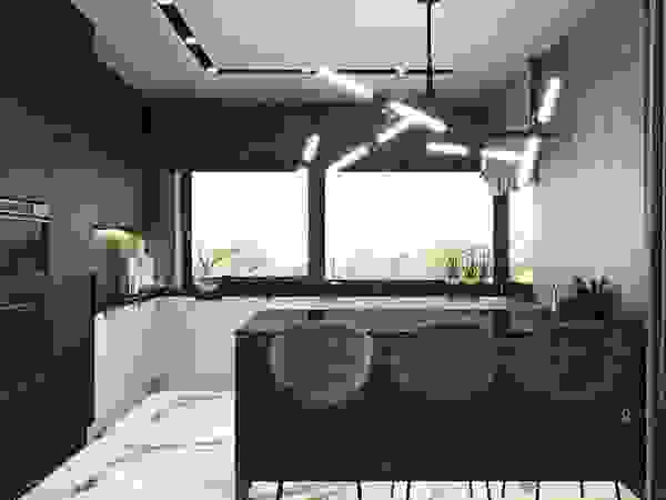 Nowoczesne wnętrza z kontrastem – cz. 1 Ambience. Interior Design Nowoczesna kuchnia