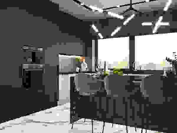 Nowoczesne wnętrza z kontrastem – cz. 1 Ambience. Interior Design Nowoczesna kuchnia