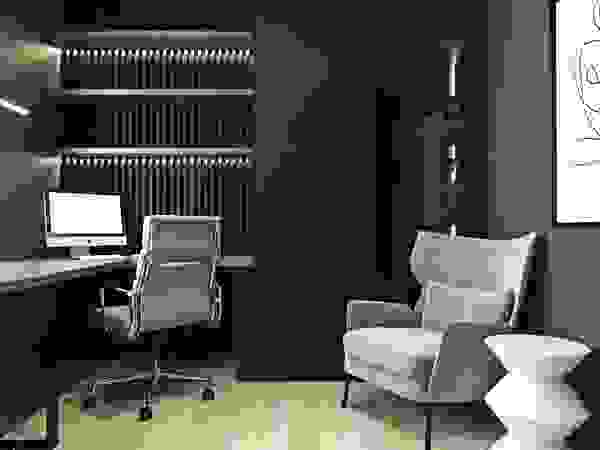 Nowoczesne wnętrza z kontrastem – cz. 1 Ambience. Interior Design Nowoczesne domowe biuro i gabinet