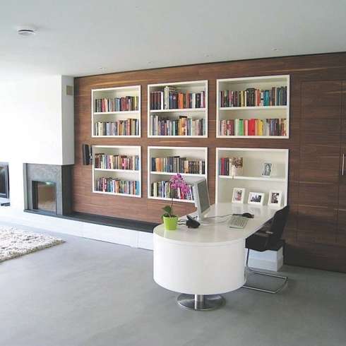 5 bijzondere ingebouwde boekenkasten Boekenkast bureau woonkamer