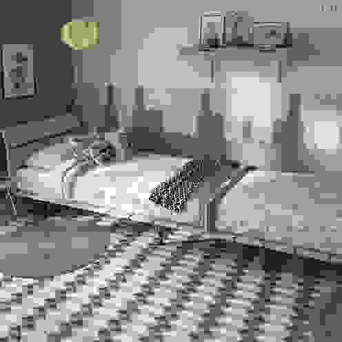 Kite White, dark grey / deco Arrow Grey 10x30 homify Dormitorios infantiles de estilo moderno