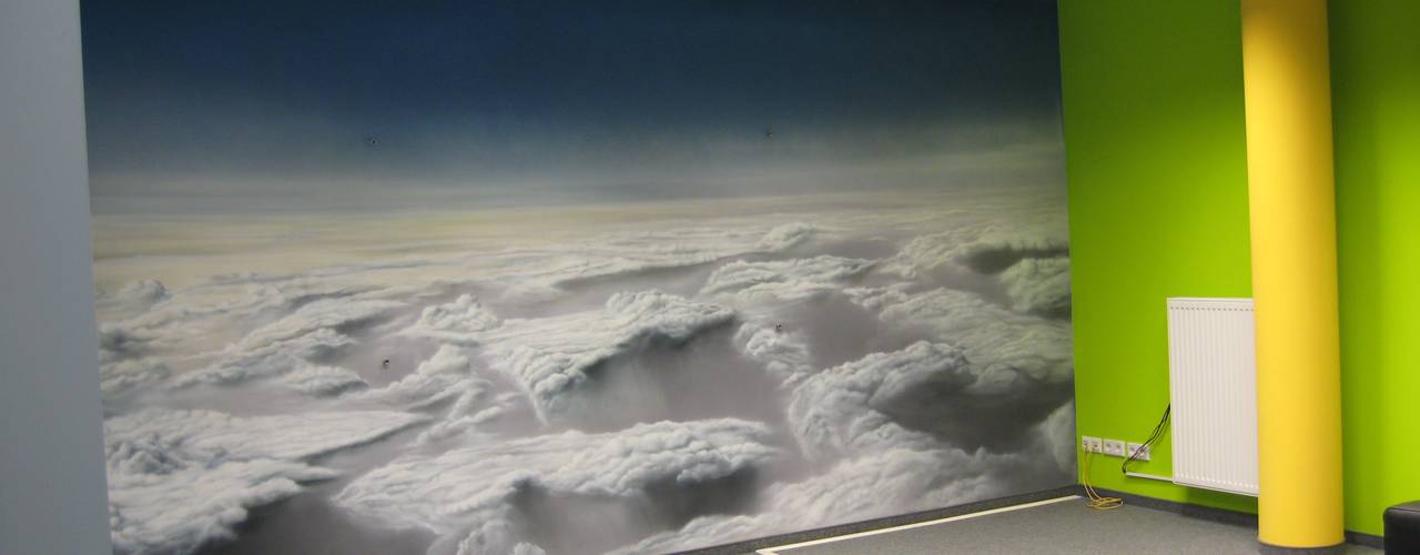Konferenzraum " Über den Wolken ", Wandmalerei & Oberflächenveredelungen Wandmalerei & Oberflächenveredelungen Commercial spaces