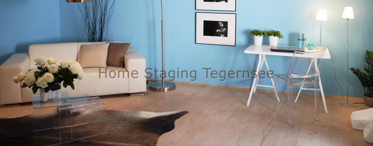 Einfamilienhaus Rottach-Egern, Home Staging Tegernsee Home Staging Tegernsee カントリーデザインの リビング