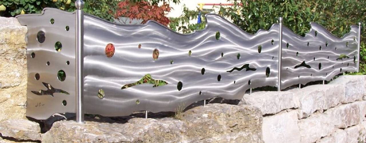 Stainless Steel Gate Design "the Perfect Wave" Series, Edelstahl Atelier Crouse: Edelstahl Atelier Crouse: Modern garden