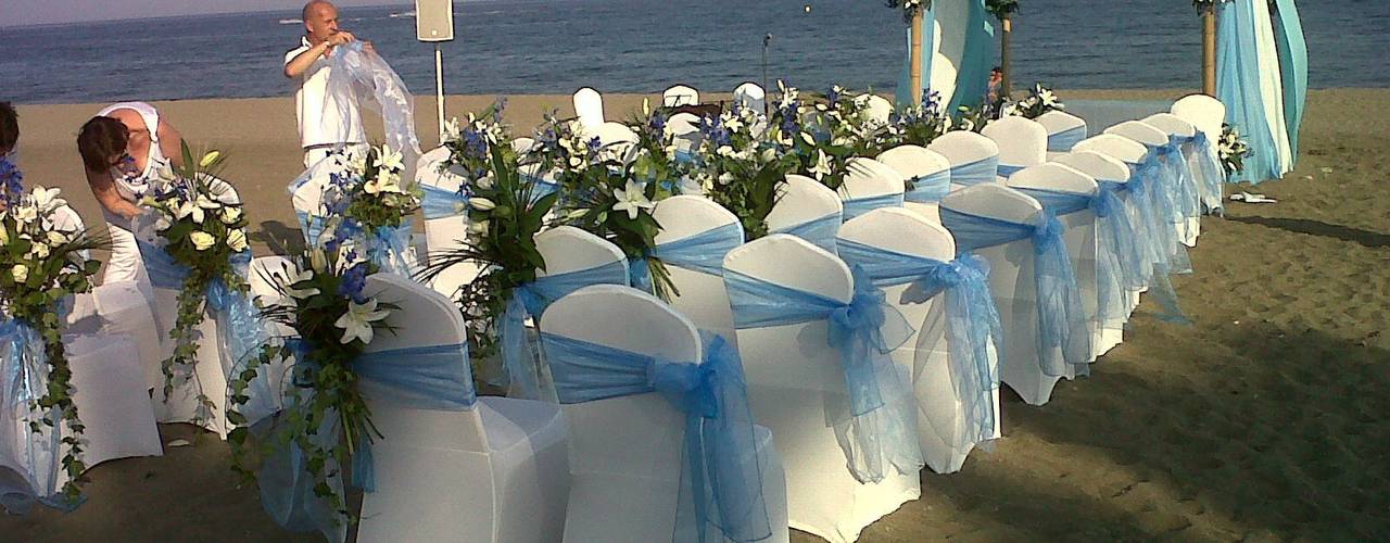 bodas en la Playa. decoracion, alfombra roja alfombra roja Casas de estilo mediterráneo