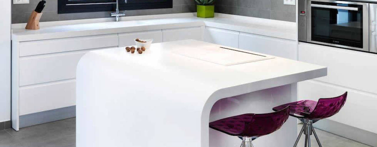 KRION Solid Surface kitchen worktop, Porcelanosa Scotland Porcelanosa Scotland Nhà bếp phong cách hiện đại