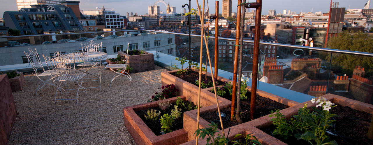 A Stunning Penthouse Terrace Project in London, Urban Roof Gardens Urban Roof Gardens Балкон и терраса в стиле модерн