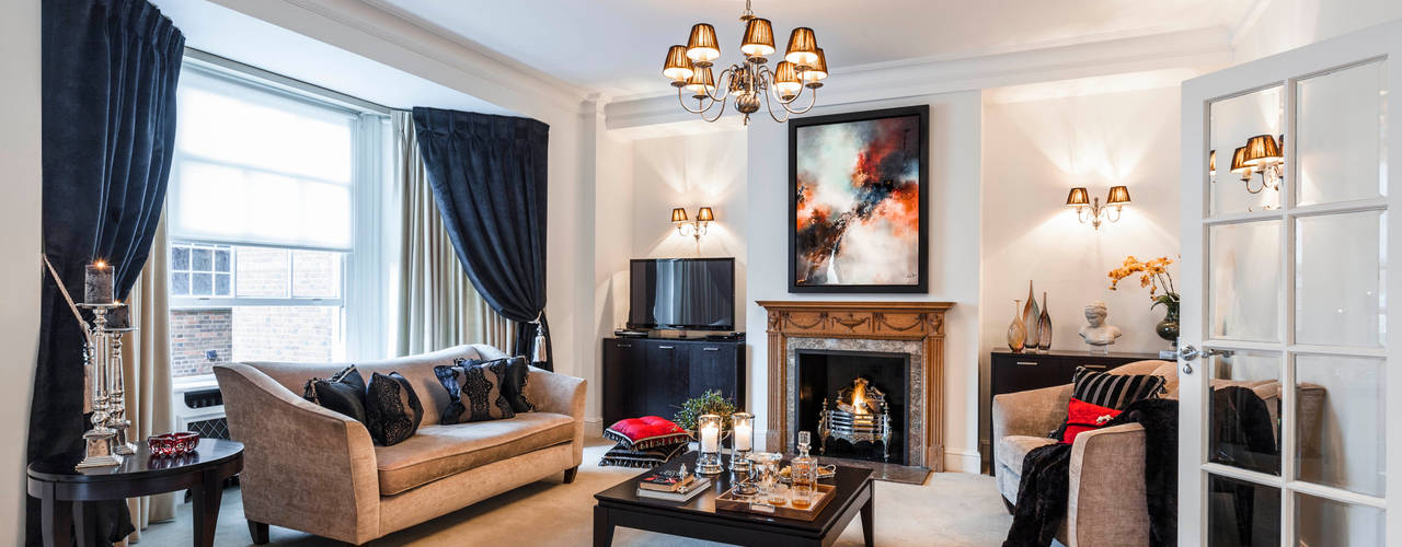 Mayfair Private Residence, FADI CHERRY | design studio FADI CHERRY | design studio Ruang Keluarga Klasik