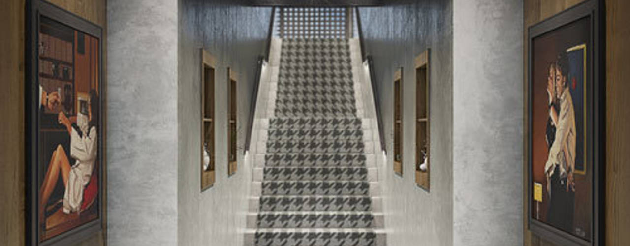 Houndstooth modern patterned carpet, LUXEcarpet LUXEcarpet Pareti & Pavimenti in stile moderno