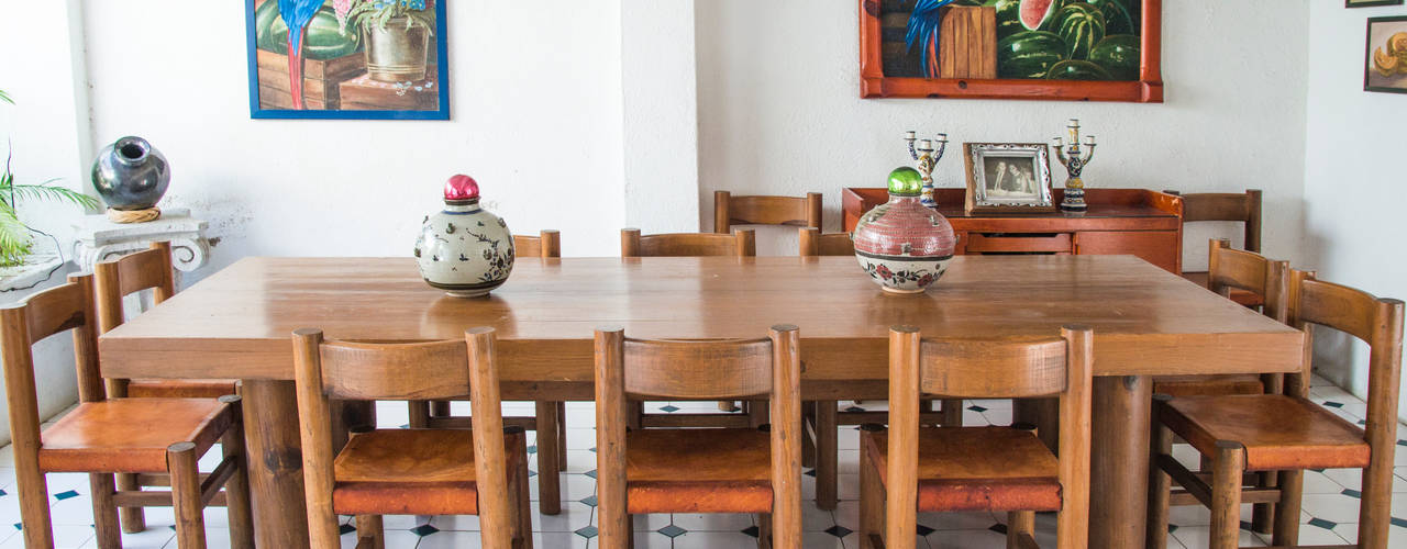 Casa de descanso en Chapala, Mikkael Kreis Architects Mikkael Kreis Architects Eclectic style dining room