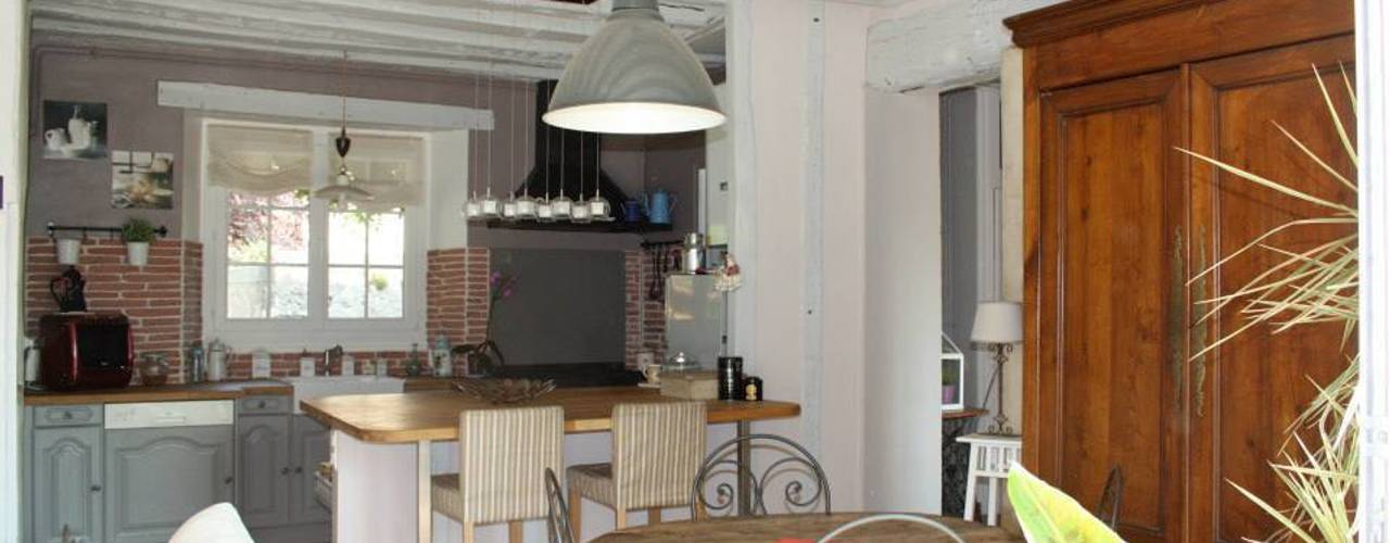 Maison dans l'Essonne, Sandra Dages Sandra Dages Rustic style dining room