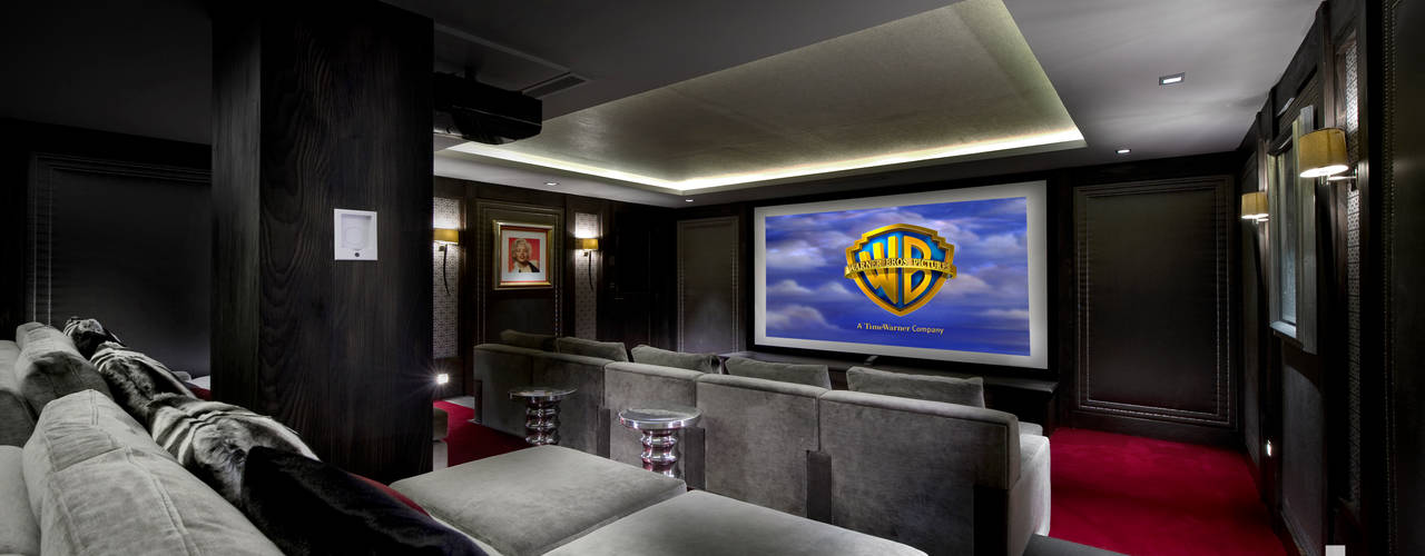 Basement Home Cinema, Wilkinson Beven Design Wilkinson Beven Design Eklektyczny pokój multimedialny