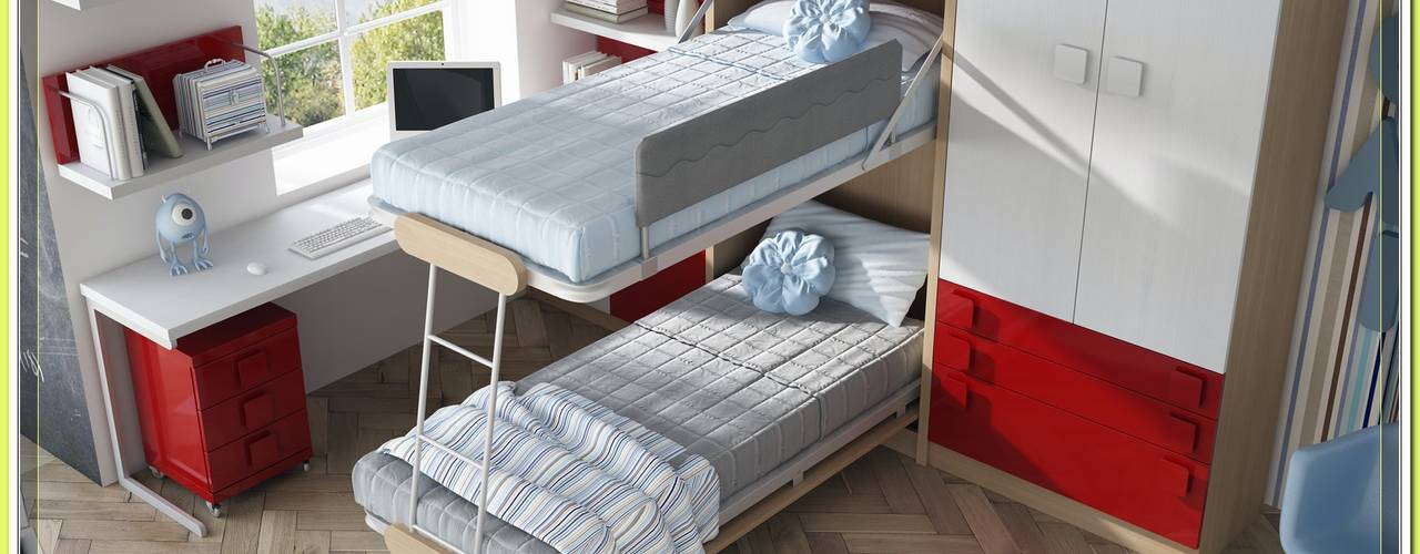 Camas Abatibles para paredes de pladur. literas plegables, Muebles Parchis. Dormitorios Juveniles. Muebles Parchis. Dormitorios Juveniles. Modern style bedroom