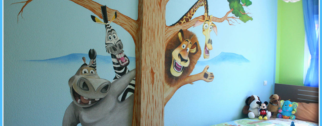 Murales en habitaciones infantiles, CAMPU.NET CAMPU.NET Moderne Kinderzimmer