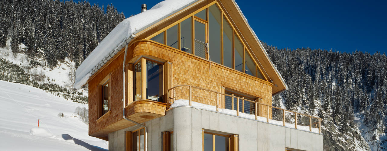 Ferienhaus in den Bündner Alpen, Drexler Architekten AG Drexler Architekten AG الغرف