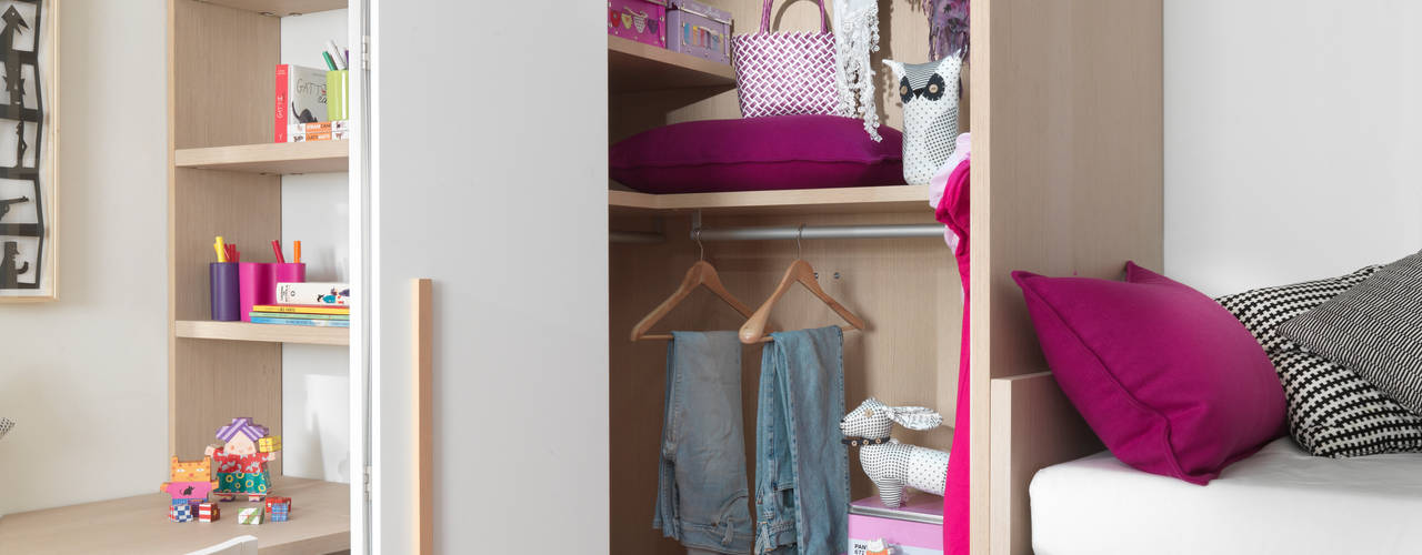 Modernes Mädchenzimmer mit viel Stauraum, MOBIMIO - Räume für Kinder MOBIMIO - Räume für Kinder Modern nursery/kids room