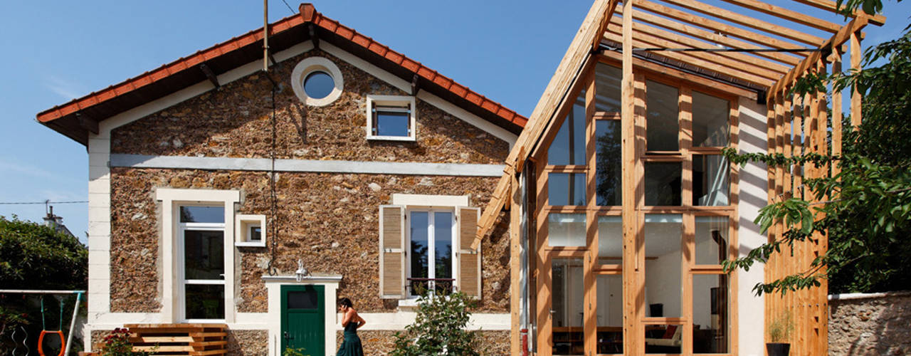 EXTENSION MAISON P, atelier eem atelier eem Rustic style house