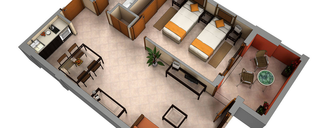 Planos de corte 3D Realistic-design Casas: Ideas, imágenes y decoración