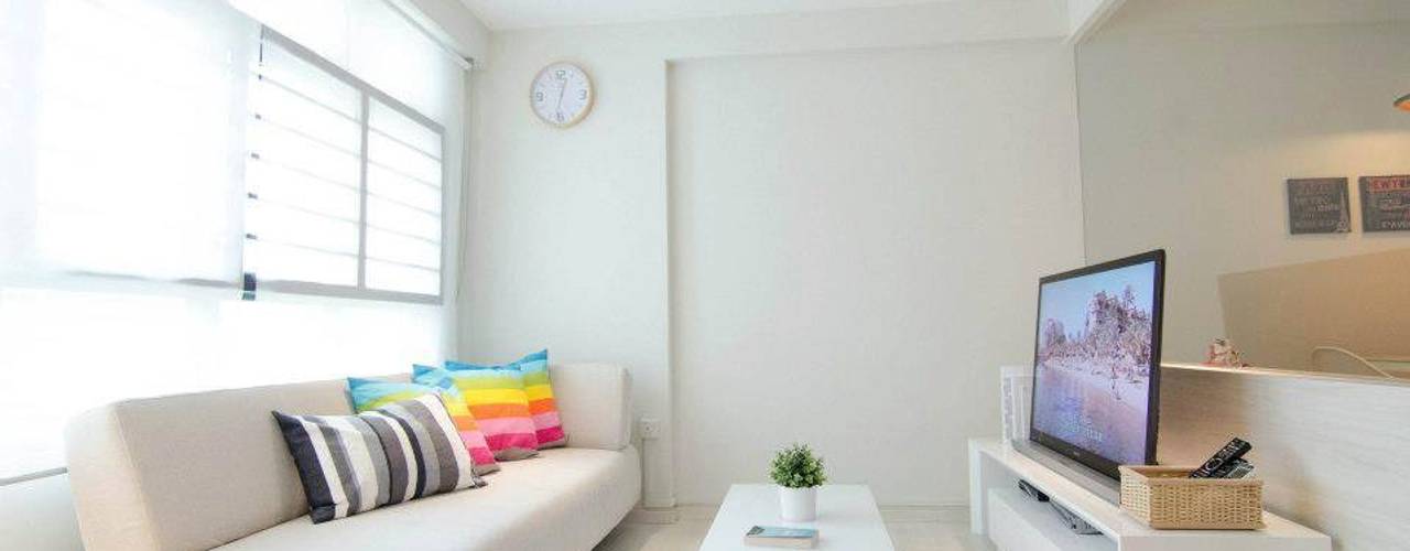 Apartment at Punggol Field, Honeywerkz Honeywerkz Salas de estar minimalistas