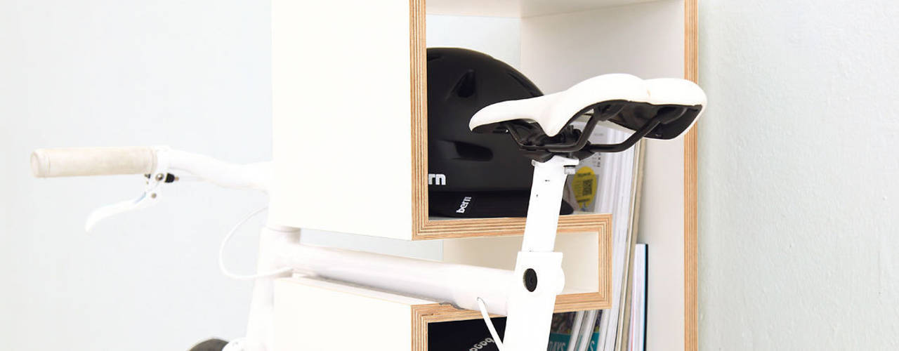 KAPPÔ – Weiß, MIKILI – Bicycle Furniture MIKILI – Bicycle Furniture モダンデザインの リビング