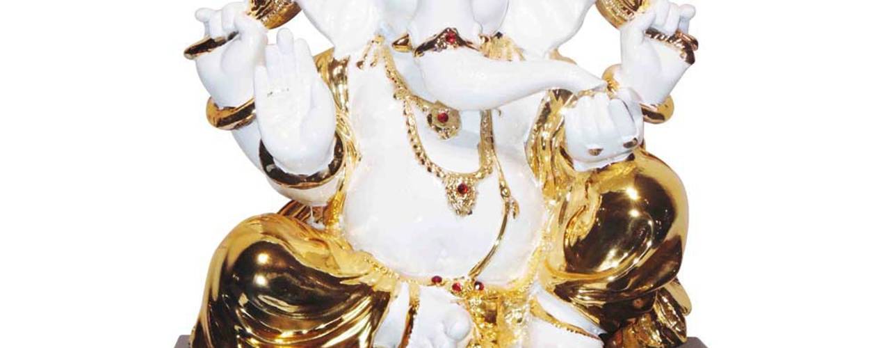 Jeweled Ganesha Statue/ Indian Hindu God Occasion Gifts / No Fear Gesture/ Polystone Sculpture/ Religious Idols Online/ Home Decor Figurine, M4design M4design غرف اخرى