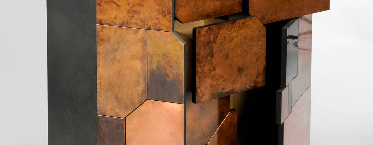 Elementi - Copper Patina Cabinet, Andrea Felice - Bespoke Furniture Andrea Felice - Bespoke Furniture ห้องนั่งเล่น