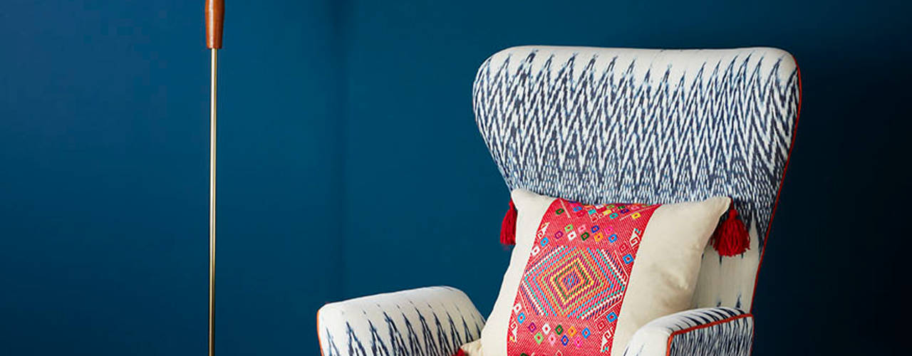 Caterina Ikat Wing Chair, A Rum Fellow A Rum Fellow Eclectic style living room