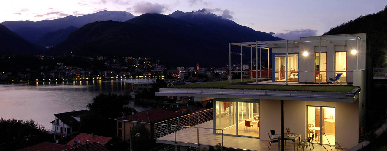 Villa sul Lago d'Orta, BIANCHETTIARCHITETTURA SA BIANCHETTIARCHITETTURA SA Nowoczesne domy