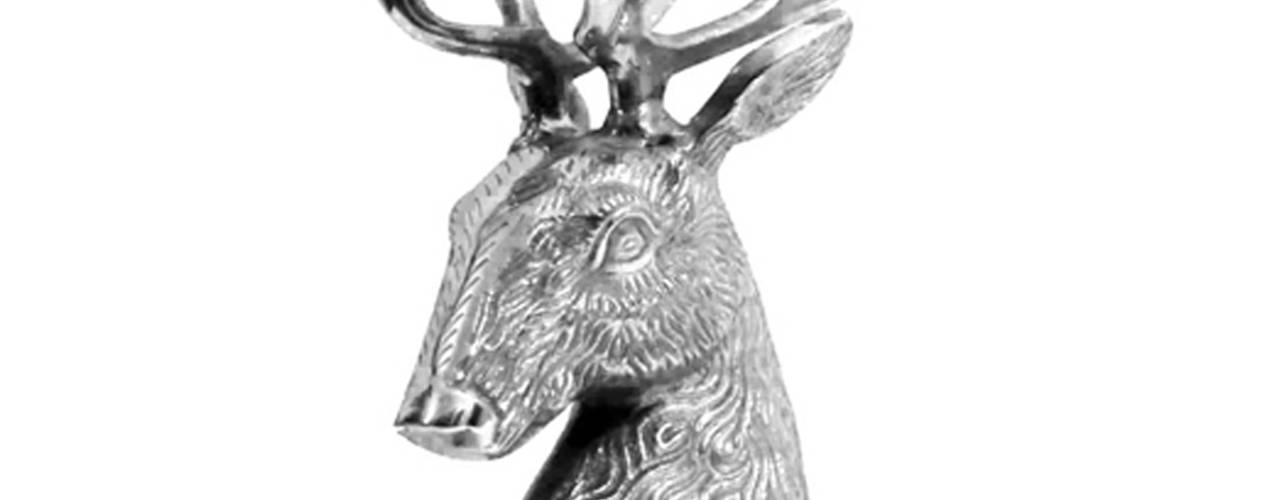 Engraved Nickel 4 - light Deer Candle Holders, M4design M4design Asian style garden