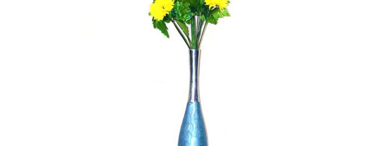 Blue Enameled Aluminium Flower Pot, M4design M4design 아시아스타일 정원