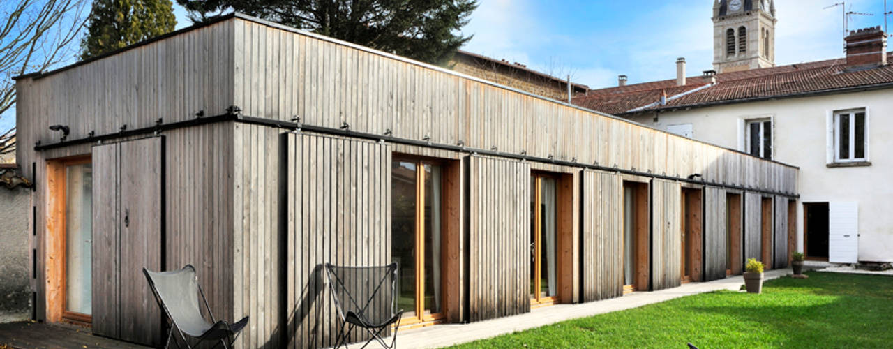 Maison ossature bois, Carole Guyon architecte Carole Guyon architecte Дома в стиле минимализм