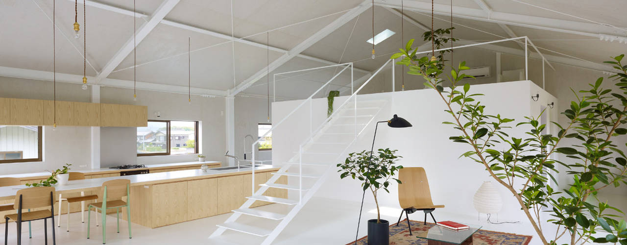 House in Yoro, AIRHOUSE DESIGN OFFICE AIRHOUSE DESIGN OFFICE 미니멀리스트 거실