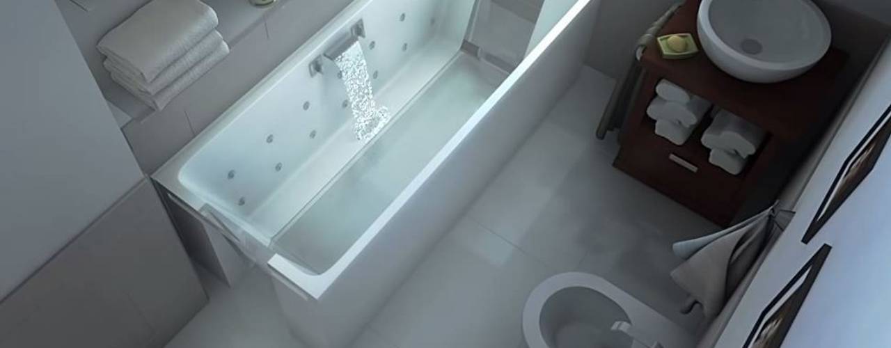 Vasca da bagno reversibilmente estendibile, Studio di architettura Lastella Studio di architettura Lastella Modern style bathrooms