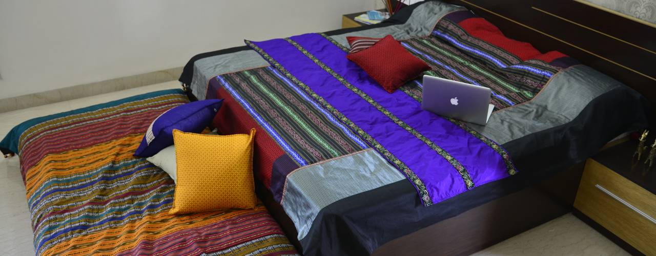 Intriguing Ikats, TUNI Interiors Pvt. Ltd. TUNI Interiors Pvt. Ltd. Camera da letto in stile asiatico