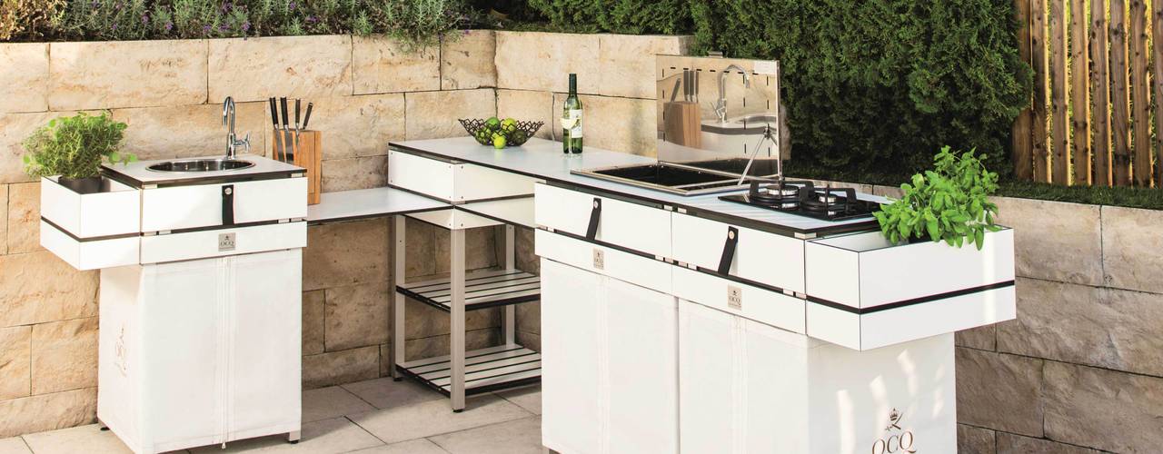 The modular Outdoor Kitchen, OCQ - Outdoor Cooking Queen OCQ - Outdoor Cooking Queen Modern balcony, veranda & terrace